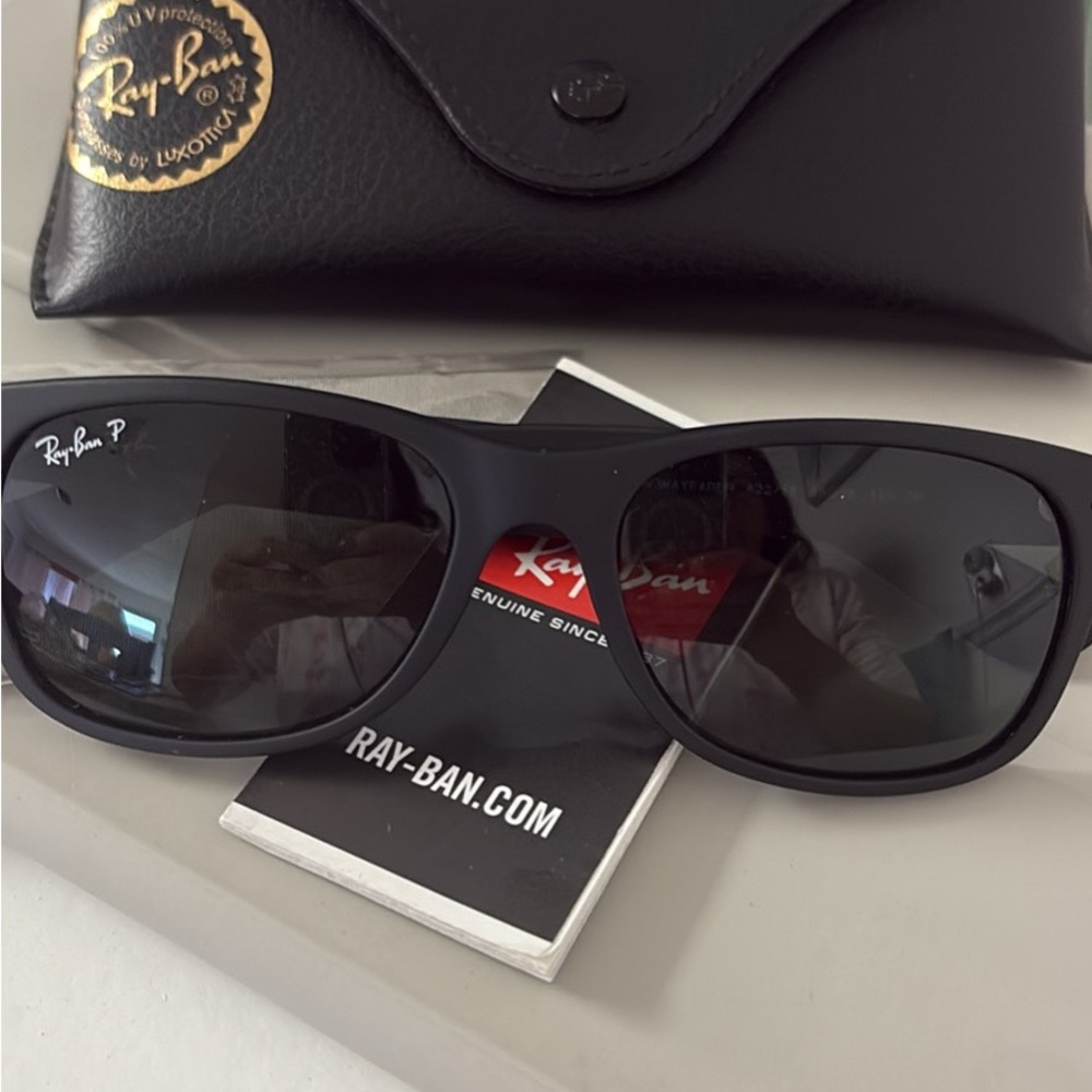 Ray-Ban New Wayfarer Matte Black Frame with Blue Lenses